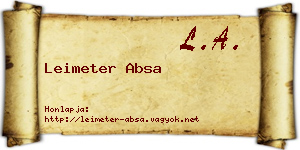 Leimeter Absa névjegykártya